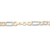 Thumbnail Image 3 of Figaro Chain Bracelet Semi-Solid 10K Two-Tone Gold 8.5&quot;