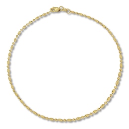 Ankle Bracelet Hollow 10K Yellow Gold 10"