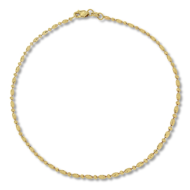 Main Image 1 of Ankle Bracelet Hollow 10K Yellow Gold 10&quot;