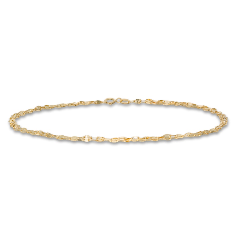 Main Image 1 of Triple-strand Anklet 14K Yellow Gold 9.5&quot;