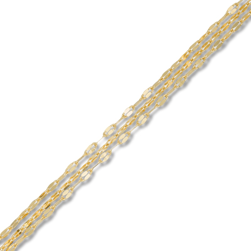 Main Image 2 of Triple-strand Anklet 14K Yellow Gold 9.5&quot;