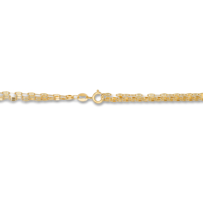 Main Image 3 of Triple-strand Anklet 14K Yellow Gold 9.5&quot;
