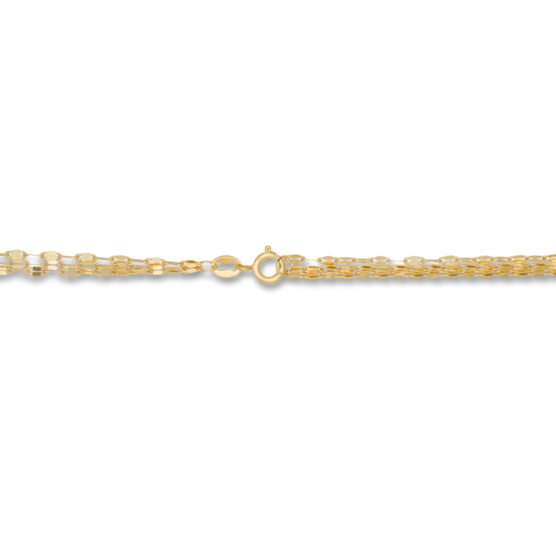 Triple-strand Anklet 14K Yellow Gold 9.5"