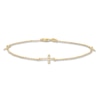 Thumbnail Image 1 of Cross Anklet 14K Yellow Gold 9.5&quot;
