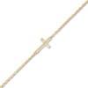Thumbnail Image 2 of Cross Anklet 14K Yellow Gold 9.5&quot;