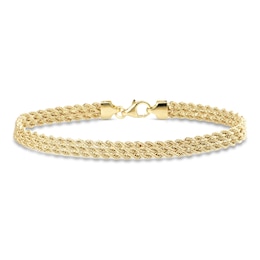 Italian Multi Strand Rope Bracelet 14K Yellow Gold 7.5&quot;