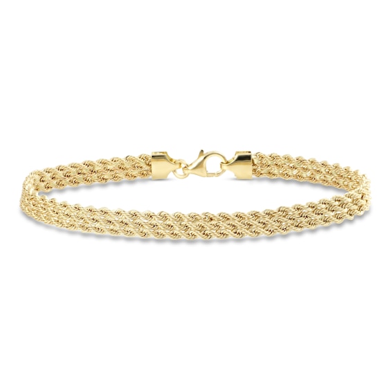 Kay Italian Multi Strand Rope Bracelet 14K Yellow Gold 7.5"