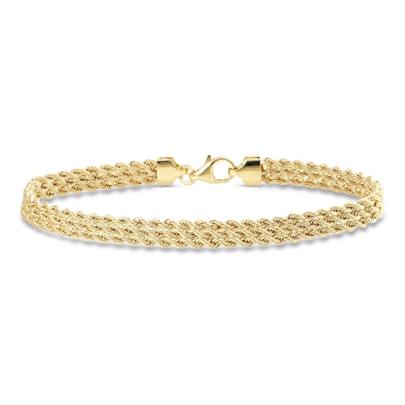 14K Gold Initial Bracelet 14K Yellow Gold / 7 - 7.5