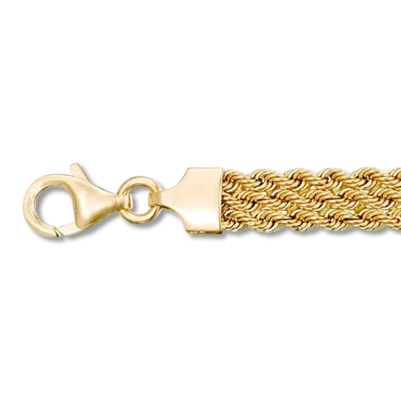 Main Image 2 of Solid Italian Multi Strand Rope Bracelet 14K Yellow Gold 7.5&quot;
