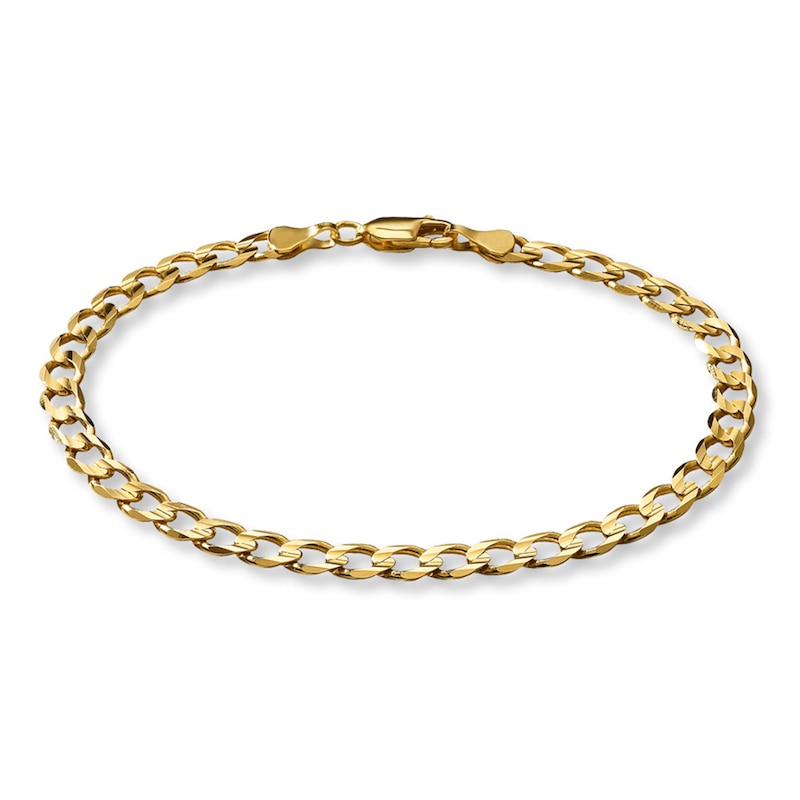 Solid Curb Link Bracelet 10K Yellow Gold 8.5"