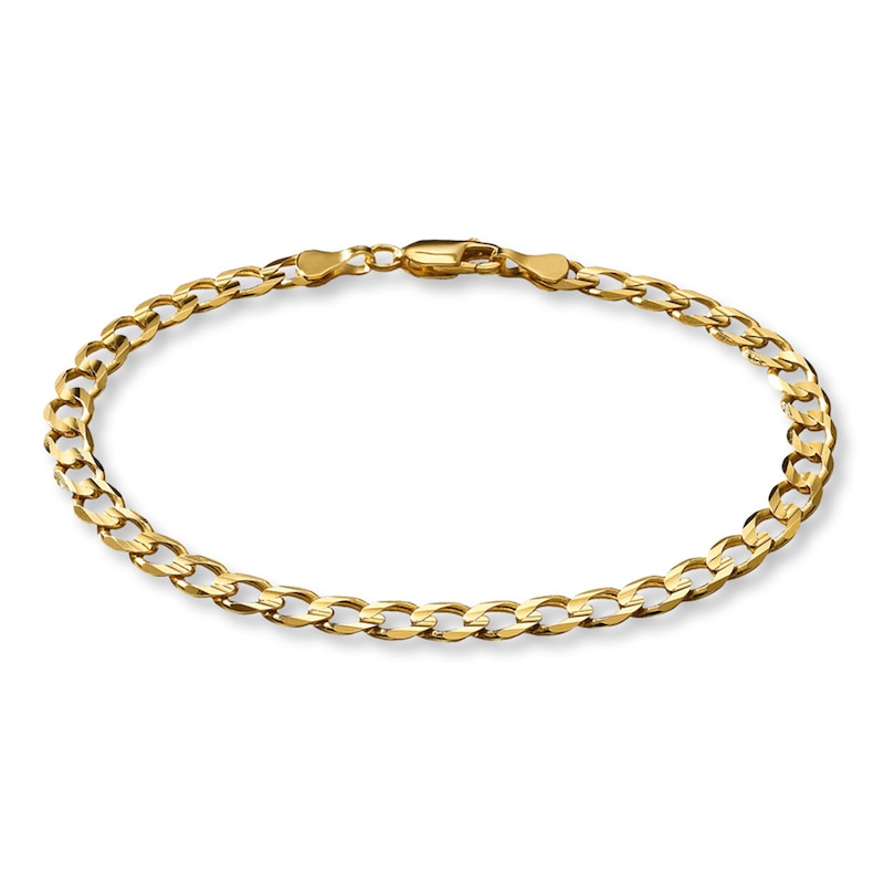 Main Image 1 of Curb Link Bracelet Solid 10K Yellow Gold 8.5&quot;