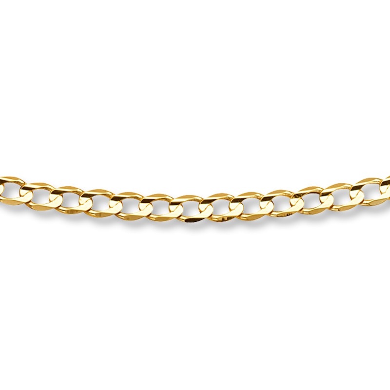 Main Image 2 of Curb Link Bracelet Solid 10K Yellow Gold 8.5&quot;