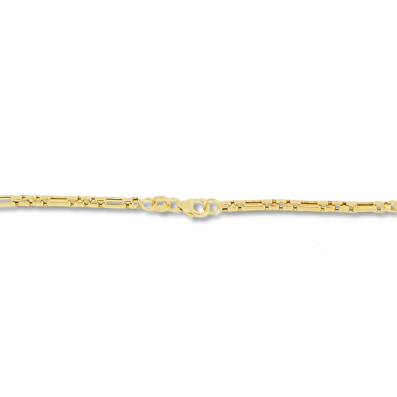 Open Box Chain Necklace 10K Yellow Gold 22"