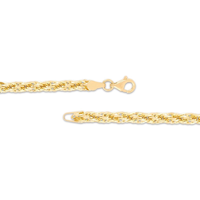 Hollow Rope Chain Bracelet 10K Yellow Gold 7.5"