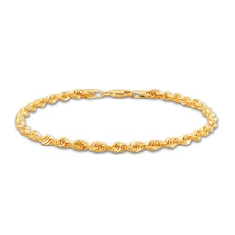 Solid Rope Chain Bracelet 14K Yellow Gold 8.5&quot;