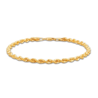 Rope Chain Bracelet Solid 14K Yellow Gold 8.5"