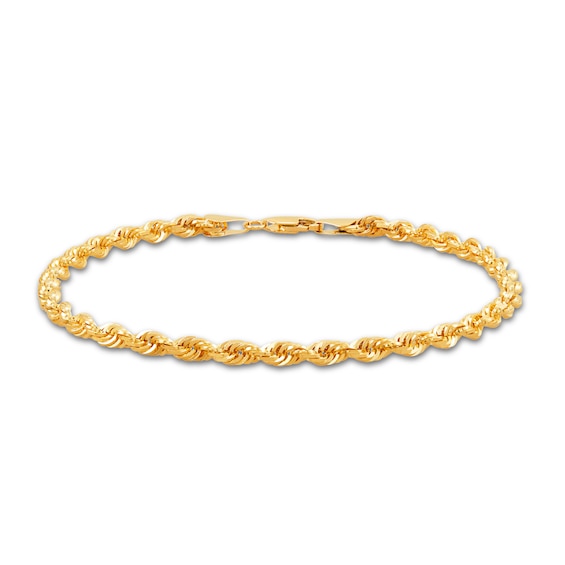 Solid Rope Chain Bracelet 14K Yellow Gold 8.5"