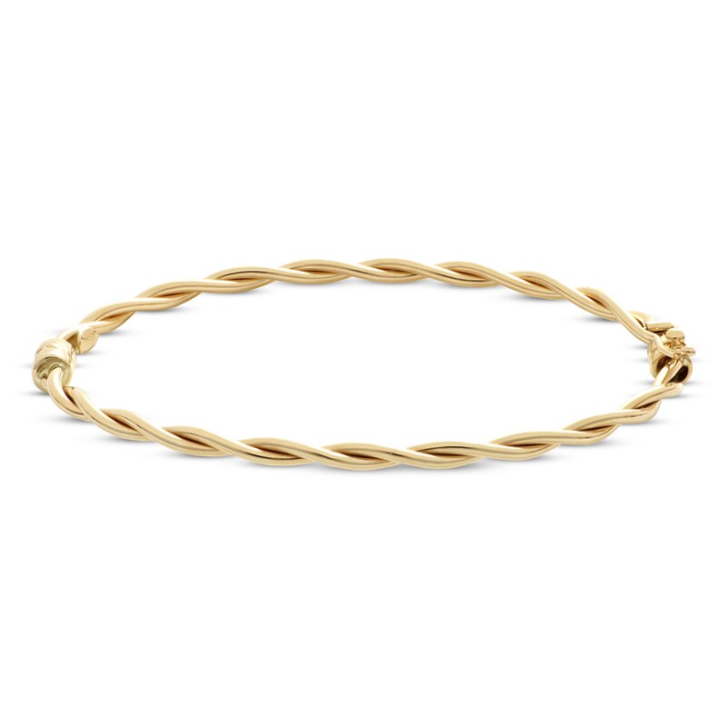 Italian Braided Bangle Bracelet 14K Yellow Gold