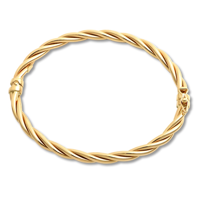 Main Image 1 of Italian Braided Bangle Bracelet 14K Yellow Gold