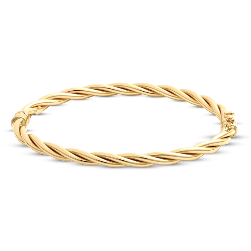 Main Image 2 of Italian Braided Bangle Bracelet 14K Yellow Gold
