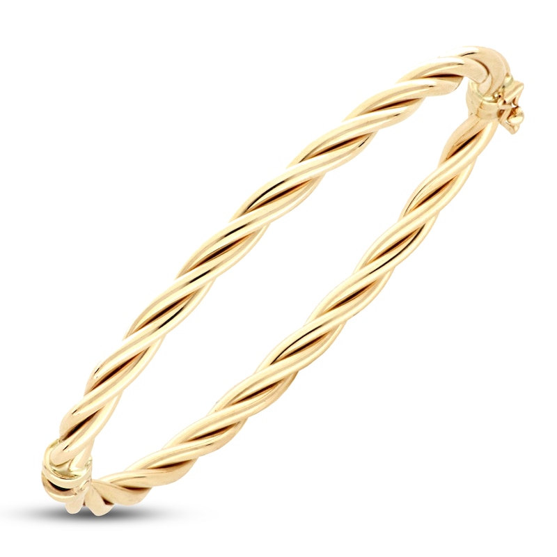 Main Image 3 of Italian Braided Bangle Bracelet 14K Yellow Gold