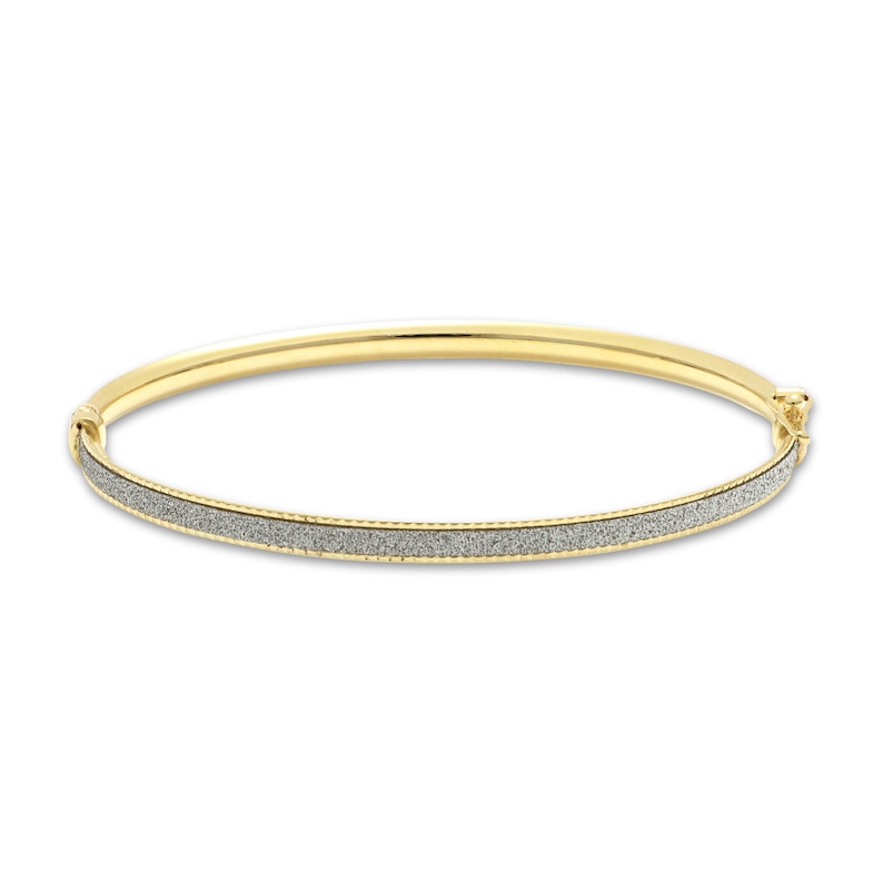 14k Yellow Gold Diamond Flexible Bangle