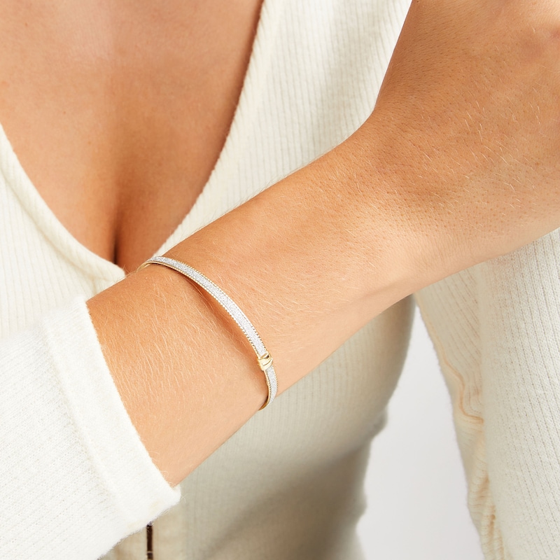 Main Image 4 of Glitter Flexible Bangle Bracelet 14K Yellow Gold