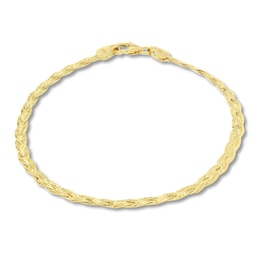 Hollow Herringbone Bracelet 10K Yellow Gold 7.25&quot;
