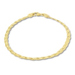 Herringbone Bracelet Hollow 10K Yellow Gold 7.25"