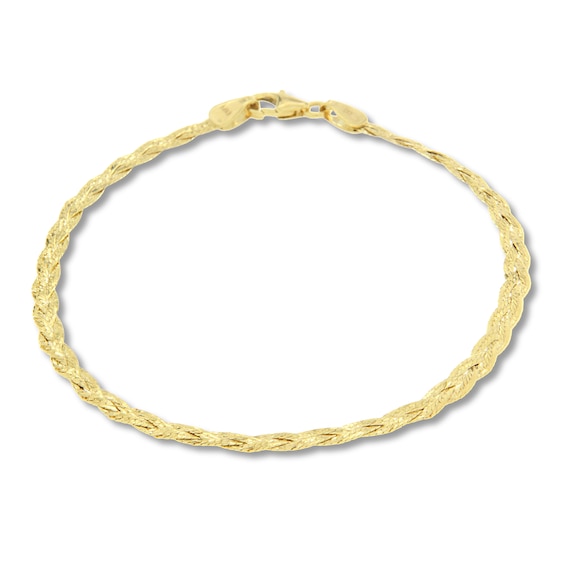Herringbone Bracelet Hollow 10K Yellow Gold 7.25"