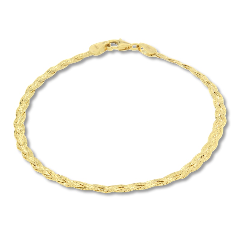 Main Image 1 of Herringbone Bracelet Hollow 10K Yellow Gold 7.25&quot;