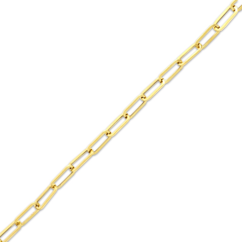 Hollow Paperclip Bracelet 10K Yellow Gold 7.5"