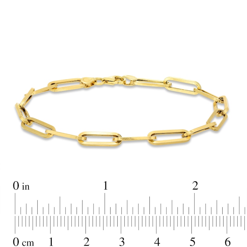 14K Gold Extra Large Paper Clip Chain Bracelet 14K Rose Gold / 7.5