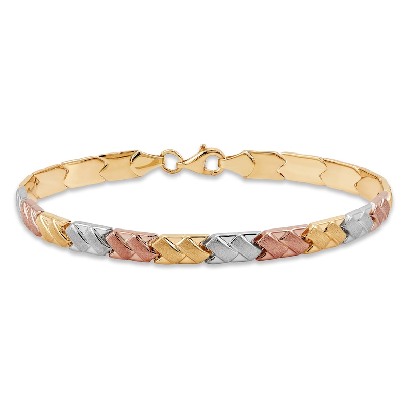 Main Image 1 of Stampato Bracelet 10K Tri-Tone Gold 7.25&quot;