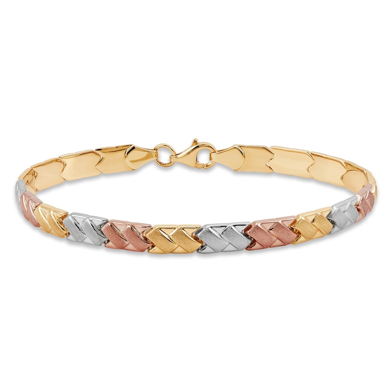 Stampato Bracelet 10K Tri-Tone Gold 7.25"