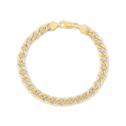 Mariner Link Bracelet Solid 10K Yellow Gold 8.5"