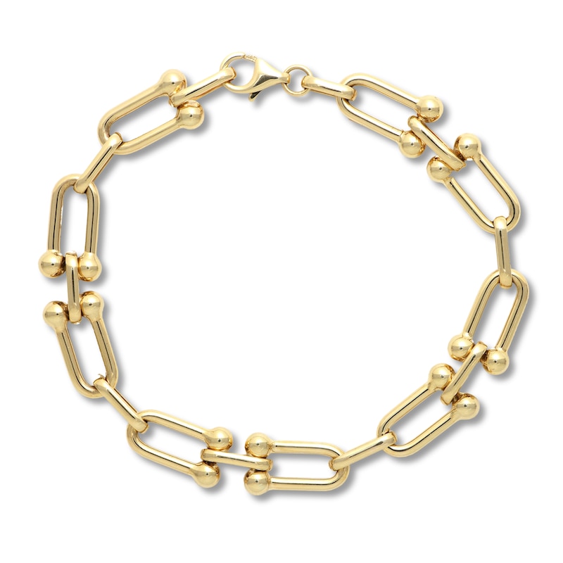 Hollow Stirrup Bracelet 10K Yellow Gold 7.5