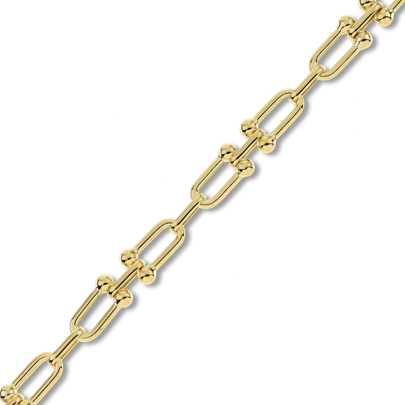 Hollow Stirrup Bracelet 10K Yellow Gold 7.5"