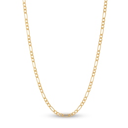 Children's Hollow Figaro Chain Necklace 14K Yellow Gold 13&quot;