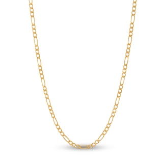 Children's Figaro Chain Necklace Hollow 14K Yellow Gold 13