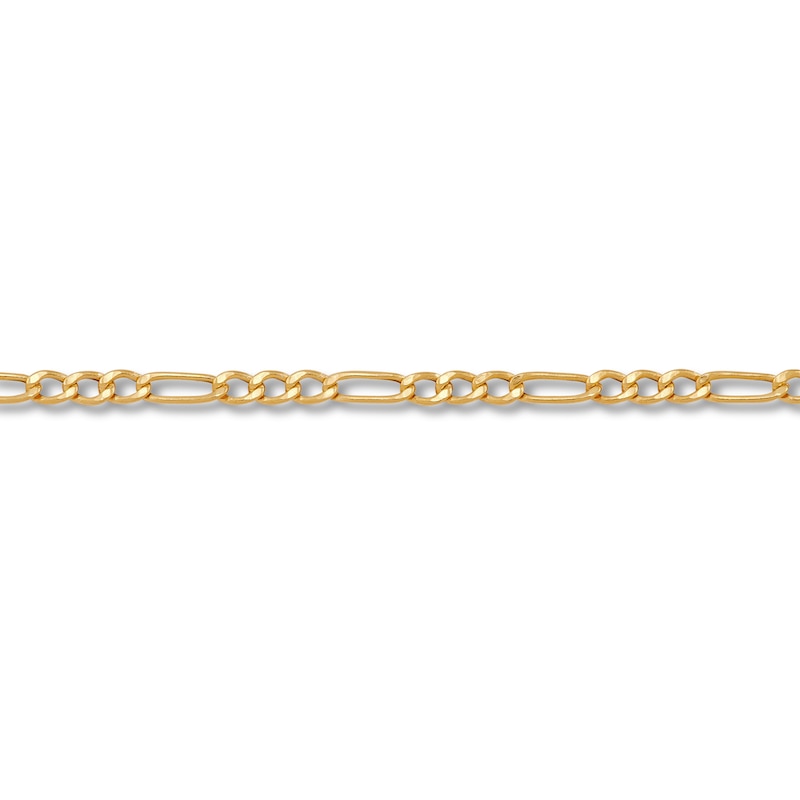 Children's Hollow Figaro Chain Necklace 14K Yellow Gold 13"