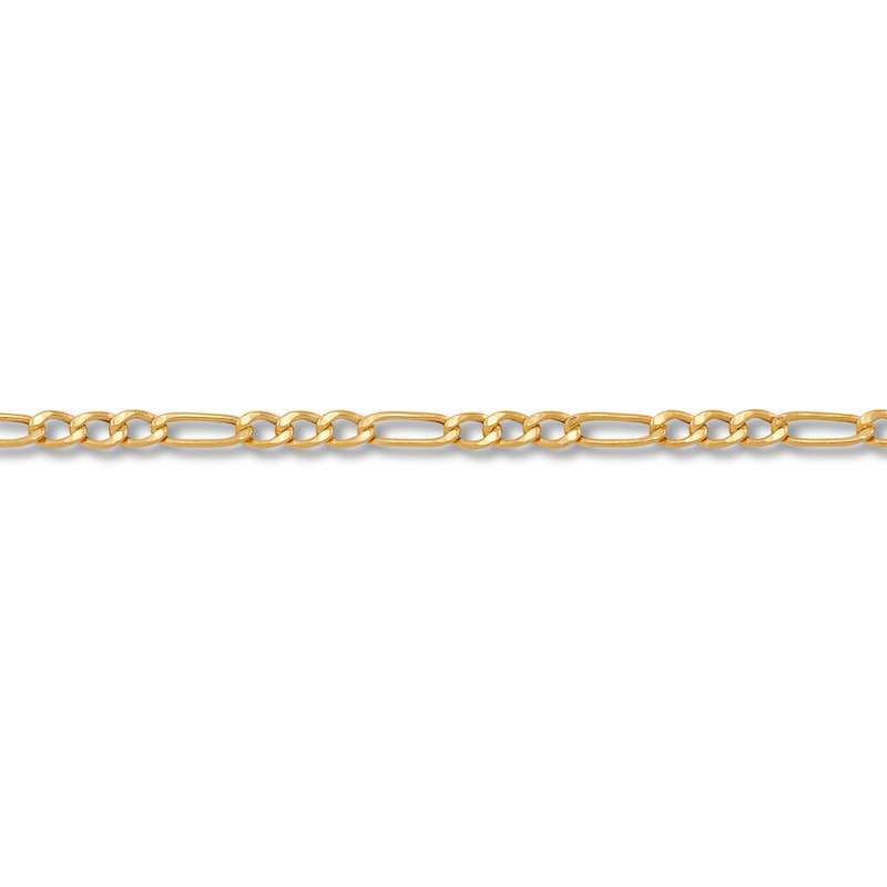Main Image 2 of Children's Figaro Chain Necklace Hollow 14K Yellow Gold 13&quot;