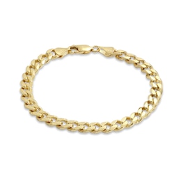 Diamond-cut Curb Chain Bracelet 14K Yellow Gold 7.5&quot;