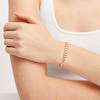 Thumbnail Image 2 of Diamond-cut Curb Chain Bracelet Solid 14K Yellow Gold 7.5&quot;