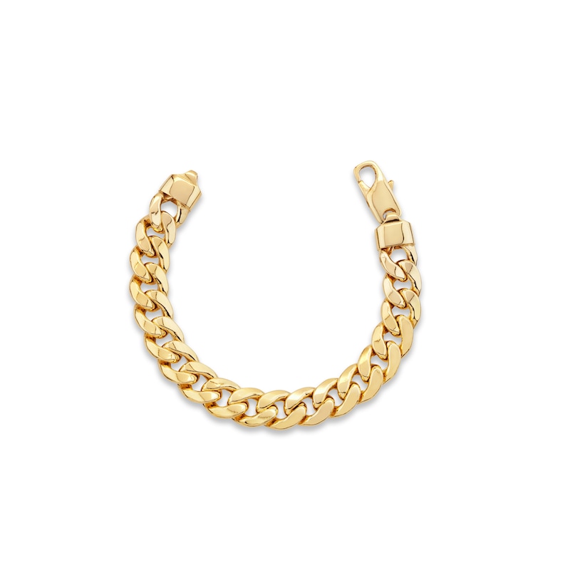 Main Image 1 of Cuban Chain Bracelet Semi-Solid 10K Yellow Gold 8.5&quot;