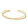 Diamond-cut Crossover Bangle Bracelet 10K Yellow Gold