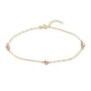 Thumbnail Image 1 of Heart Anklet 10K Two-Tone Gold 9&quot;