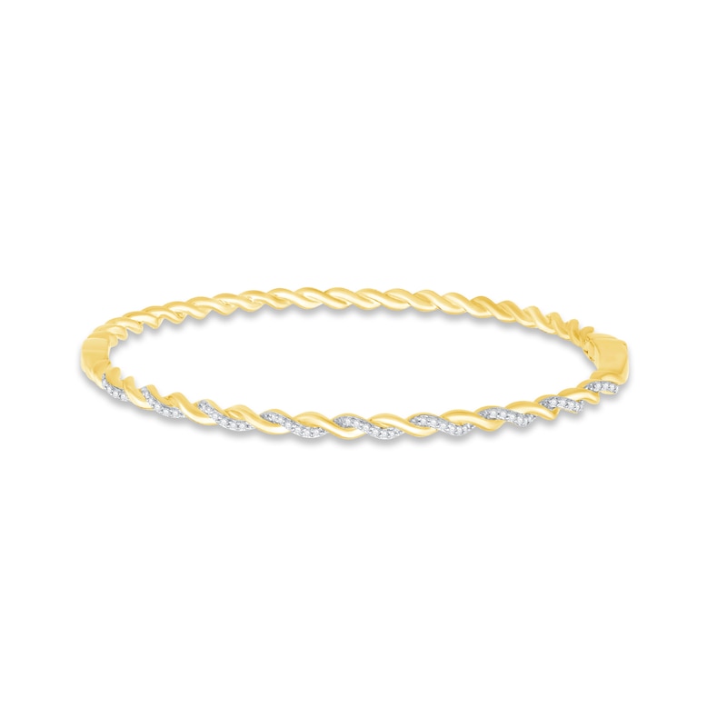Circle of Gratitude Diamond Bangle Bracelet 1/4 ct tw 10K Two-Tone Gold