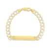 Thumbnail Image 0 of Solid Curb Chain ID Bracelet 14K Two-Tone Gold 8.5"