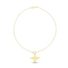 Thumbnail Image 1 of Bee Charm Paperclip Anklet 14K Yellow Gold 10&quot;